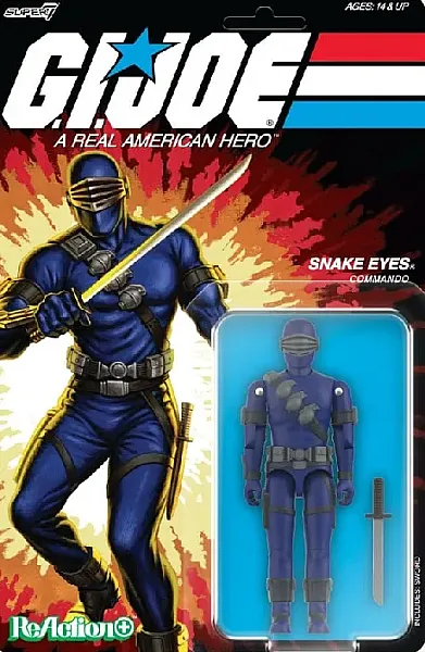 G.I. JOE REACTION ACTION FIGURE WAVE 3 SNAKE EYES (CARTOON) 10 CM